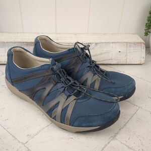 Dansko Henriette Comfort Sneakers Navy & Grey Suede Size Women's 10.5 41 Bungee